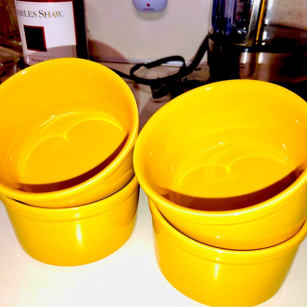 Ramekins 4” X 2” Gold, Excellent Condition, Stoneware